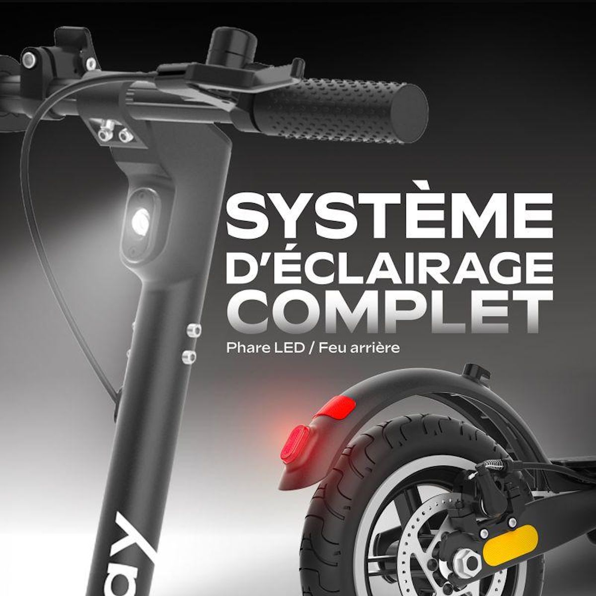 EZWAY Trottinette électrique 85 - 25 km/h, 20 km d'autonomie, batterie 21,6V 7,8Ah, frein à disque, suspensions confort