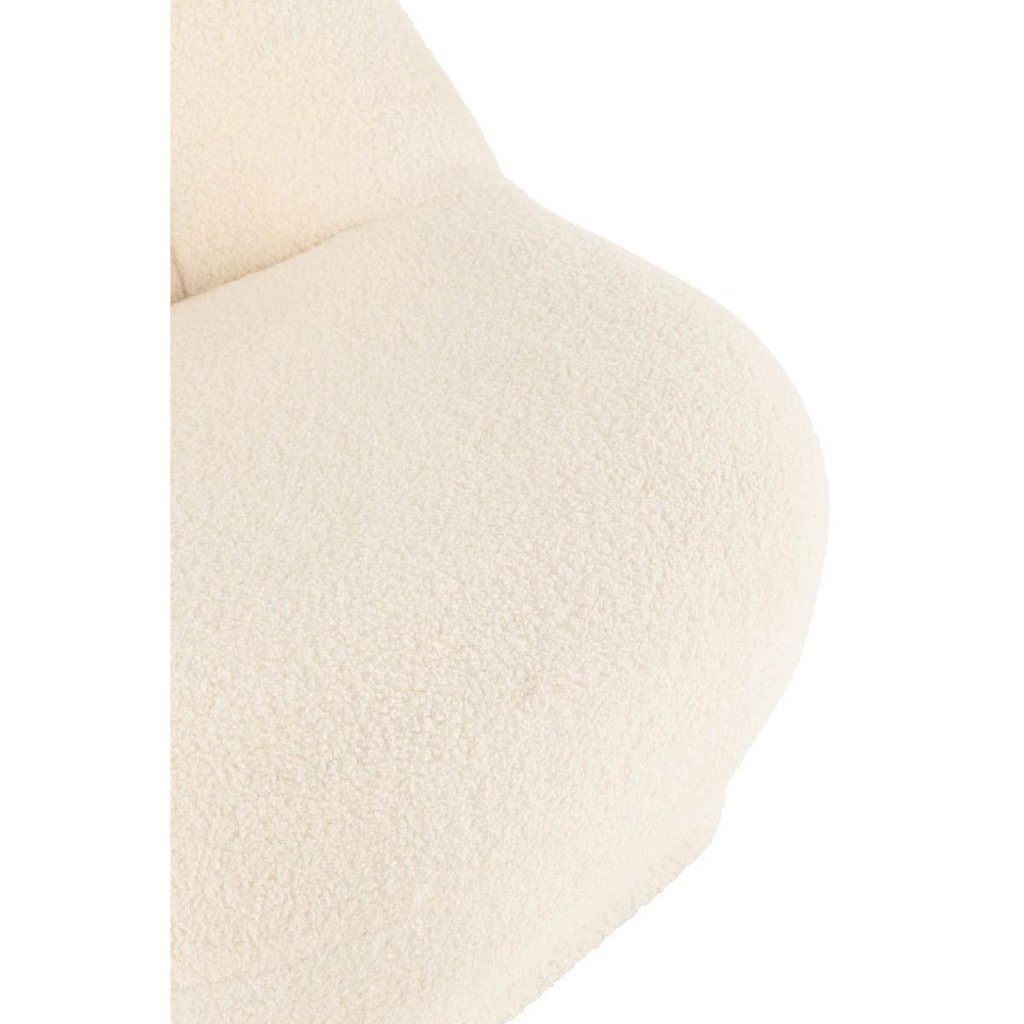 Voir la diapositive 6 : J-LINE Fauteuil Design Bouclette  Teddy  88cm Blanc