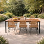 Voir la diapositive 5 : CONCEPT USINE Salon de jardin 6 places avec table en bois naturel et chaises en résine tressée BAGO