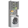 VIDAXL Meuble pour machine a laver Sonoma gris 64x25,5x190 cm
