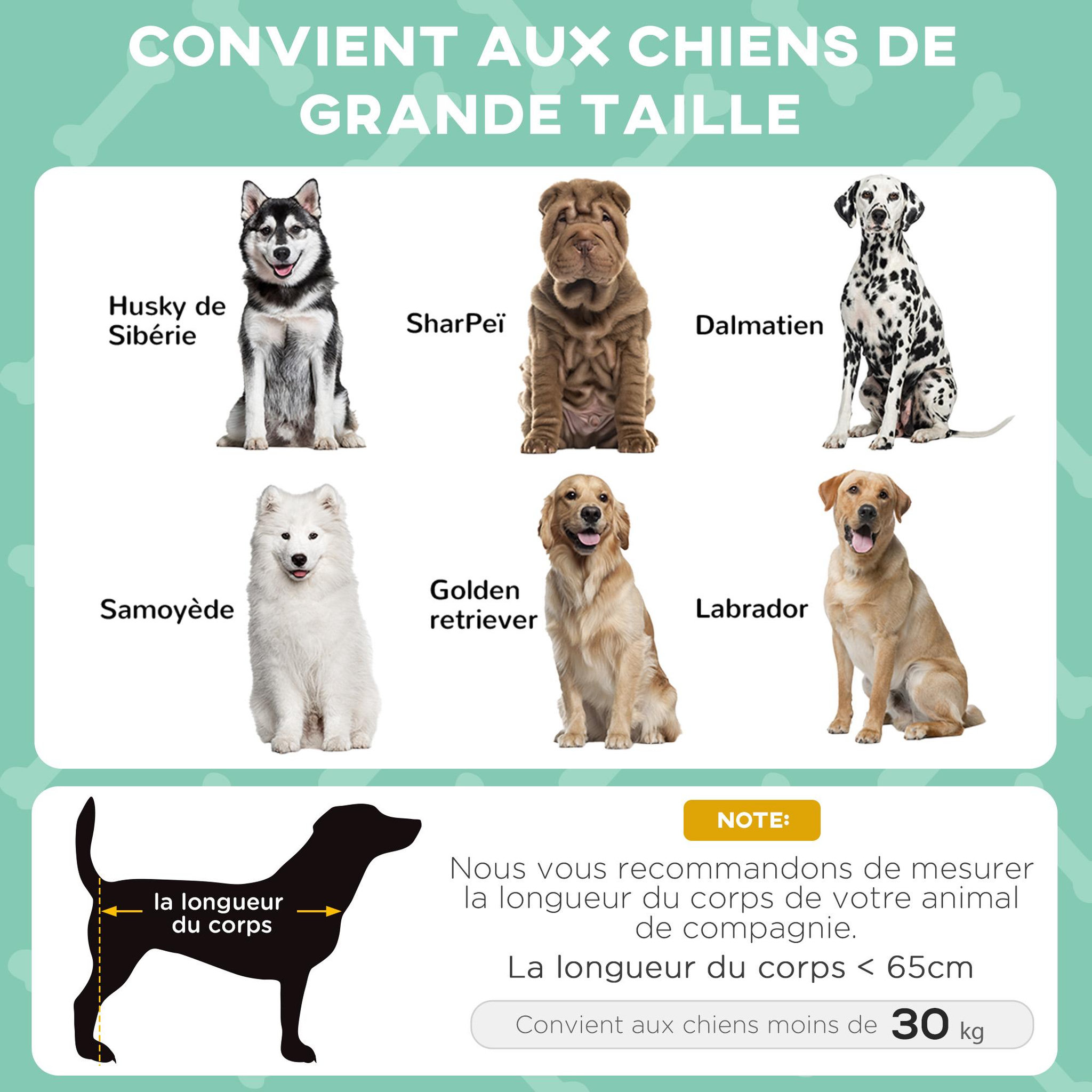 Voir la diapositive 4 : PAWHUT Lit chien sur pied avec voile ombrage - 106 x 76 x 94 cm - sac de transport - gris