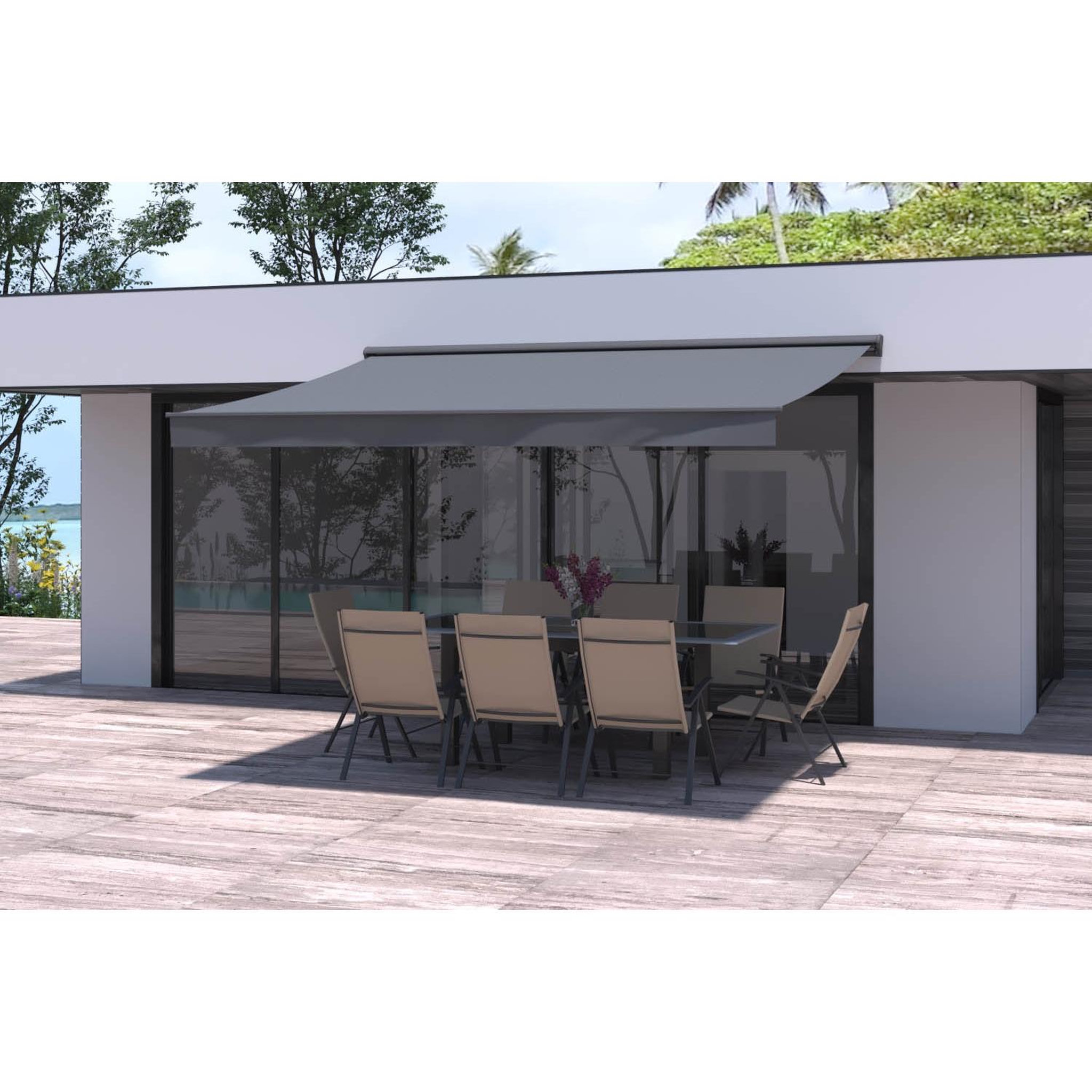 Voir la diapositive 2 : CONCEPT USINE Store banne 4 x 3 m gris lozio