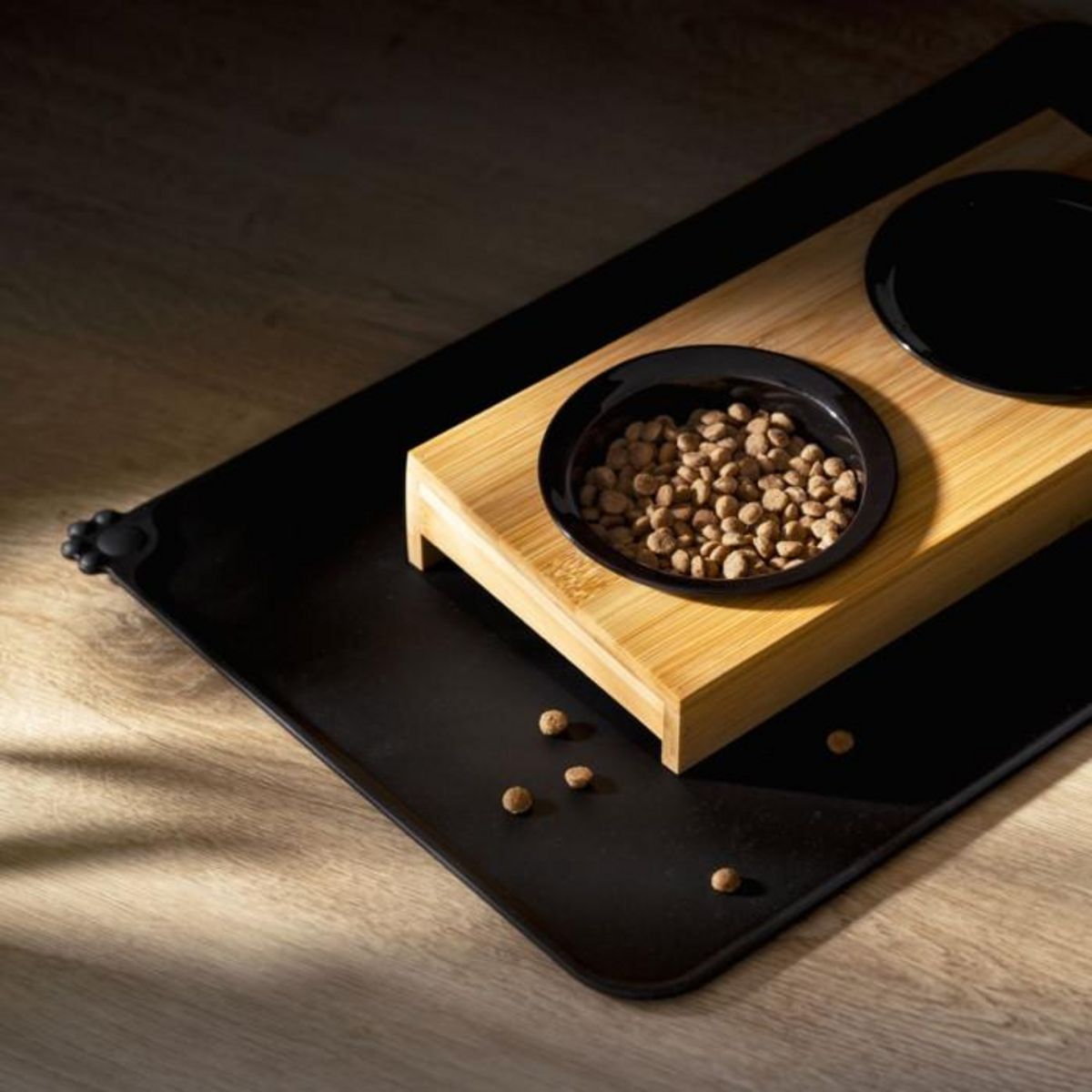 Paris Prix Tapis Repas pour Chien & Chat  Souple  47cm Noir