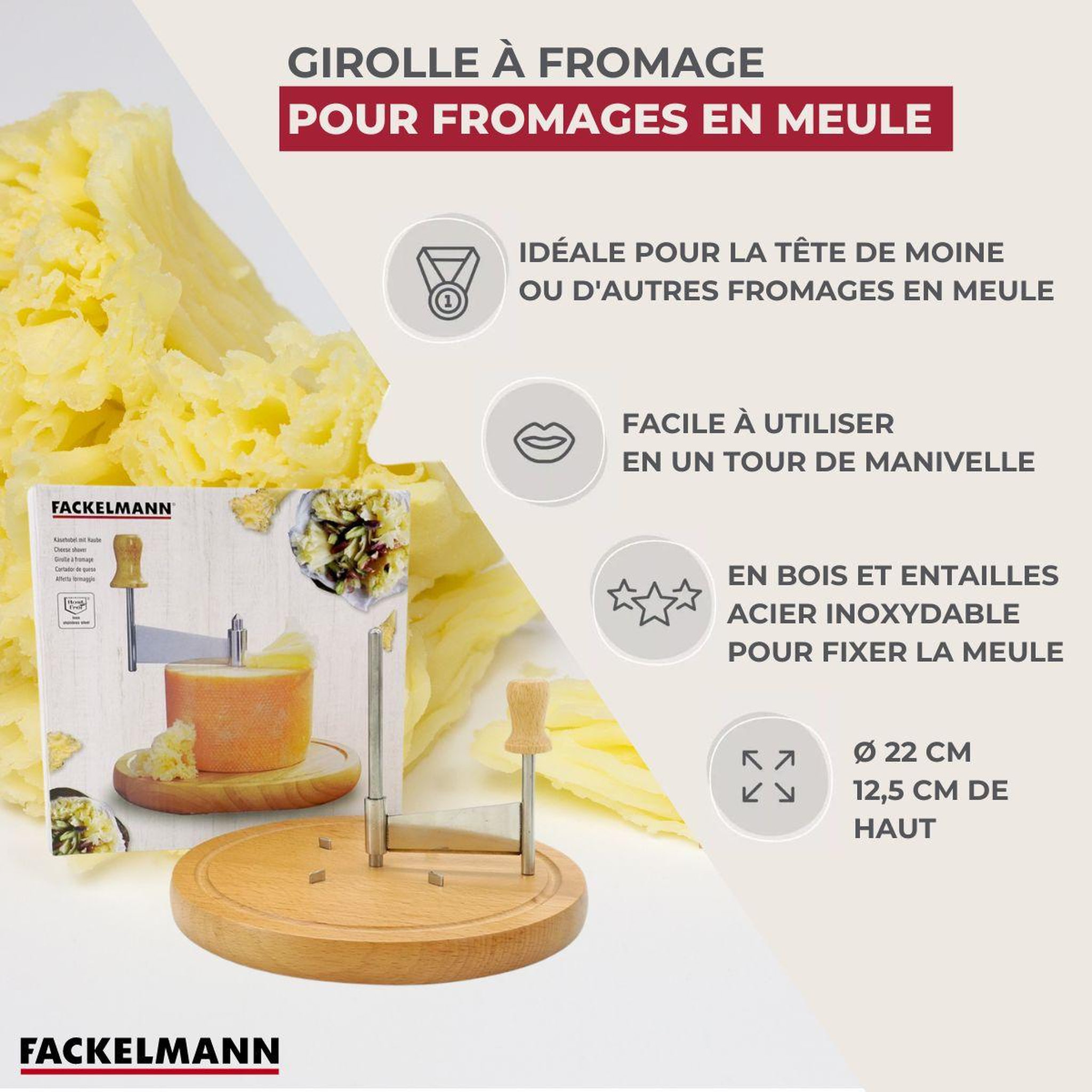 Voir la diapositive 3 : Fackelmann Girolle à fromage 22 cm fackelmann boissellerie