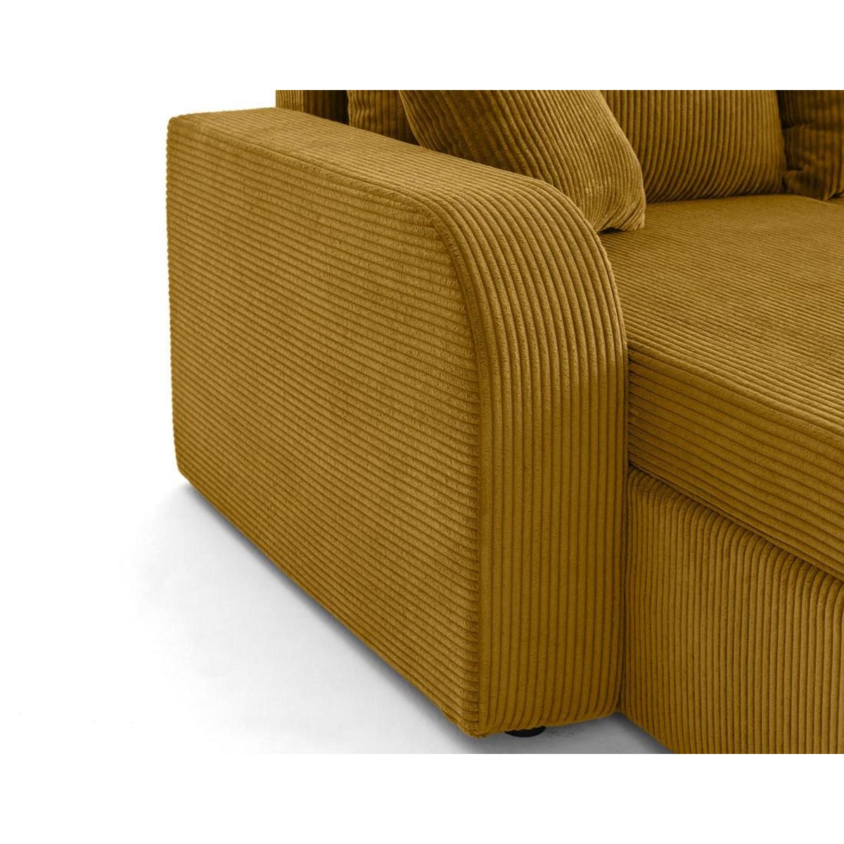 BEST MOBILIER Valos - canapé panoramique en u - 7 places - convertible avec coffres - en velours côtelé