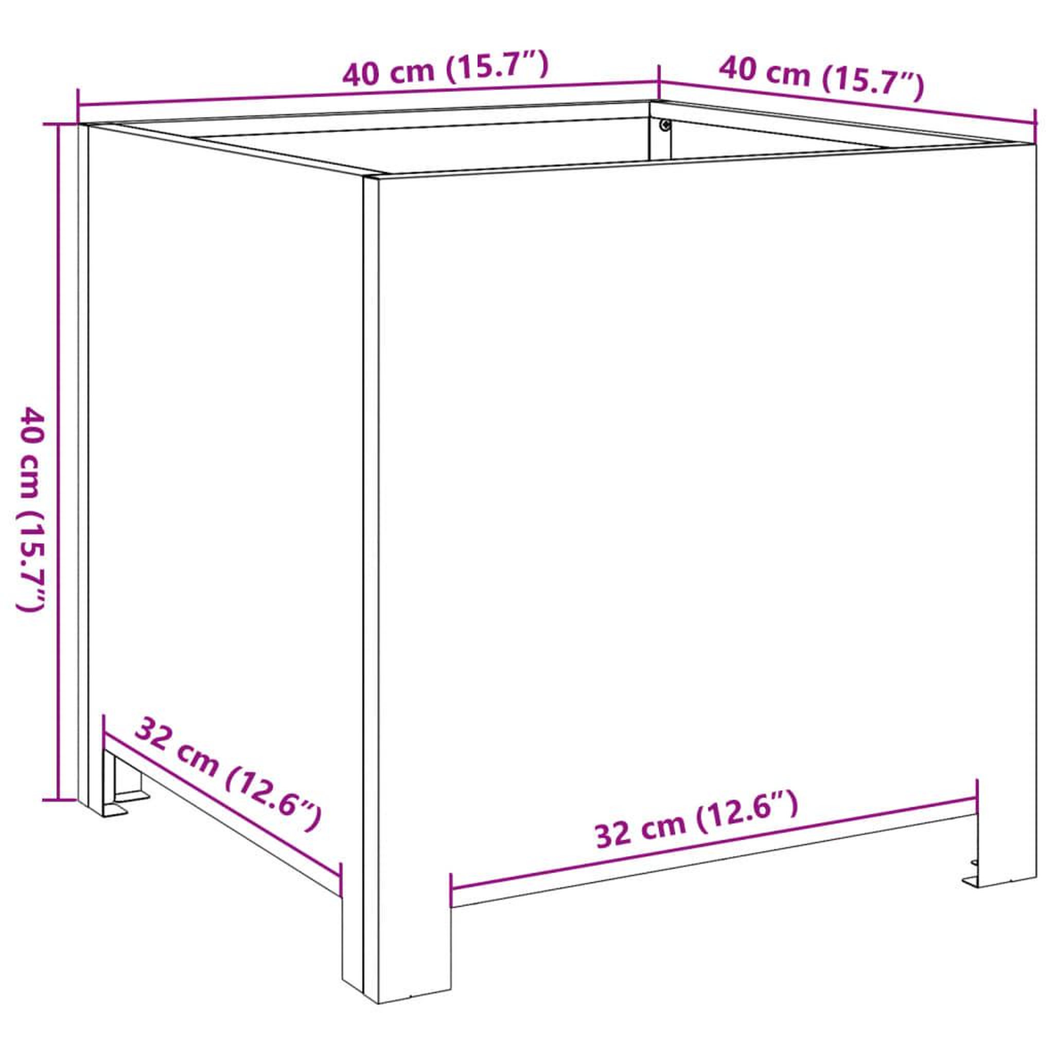 Voir la diapositive 6 : VIDAXL Jardiniere anthracite 40x40x40 cm acier