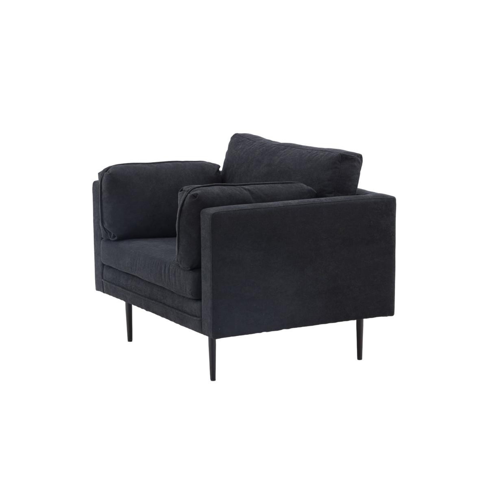 Voir la diapositive 4 : Paris Prix Fauteuil design en tissu  boom  110cm noir