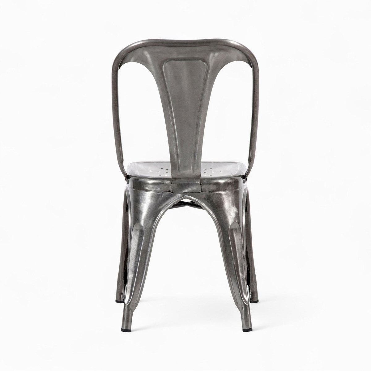 MAISON PAVANE Pack 4 chaises industrielles en métal gris-Indus