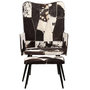 Voir la diapositive 2 : VIDAXL Chaise a oreilles avec repose-pied Noir Cuir veritable