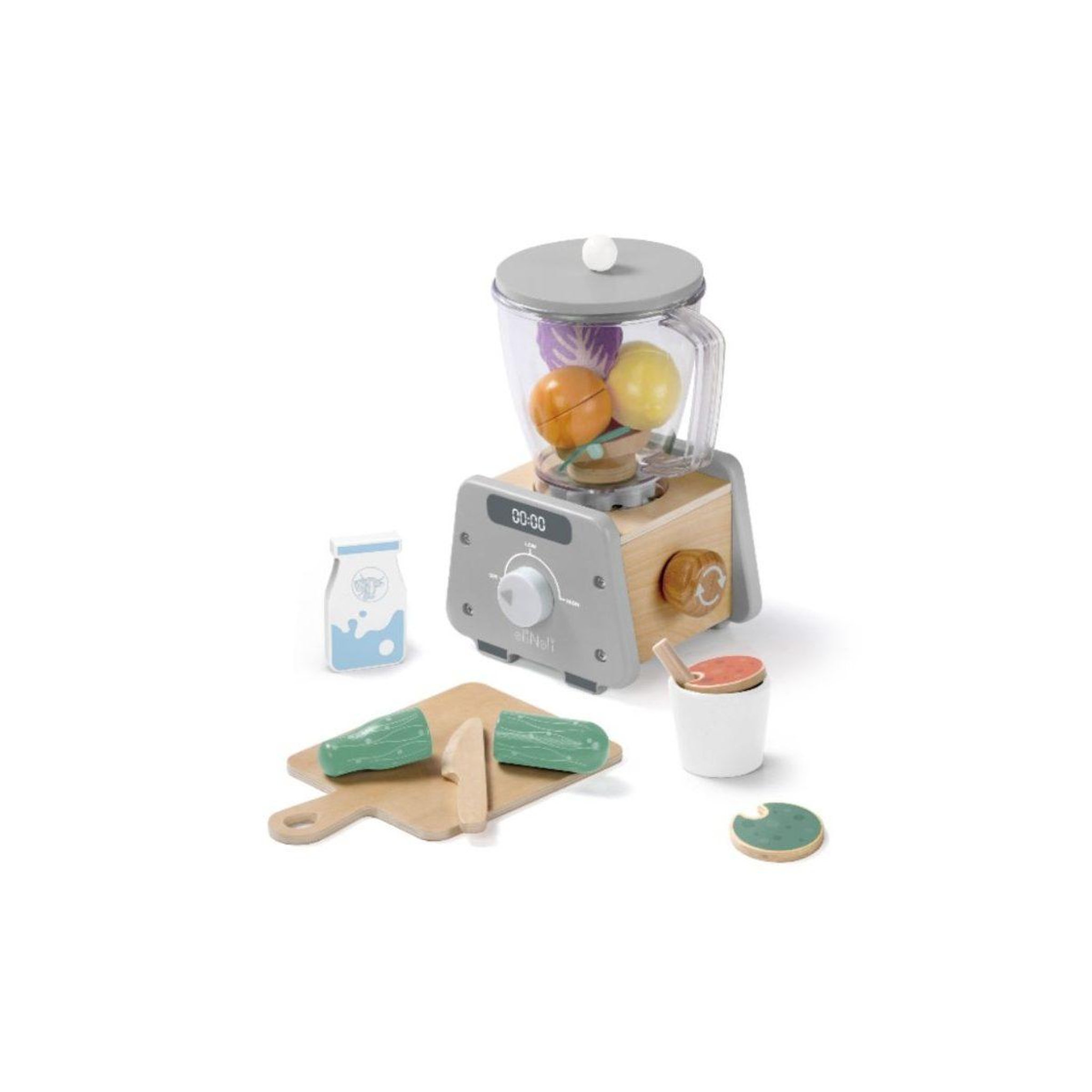 Voir la diapositive 2 : ELINELI Blender smoothie en bois avec accessoires