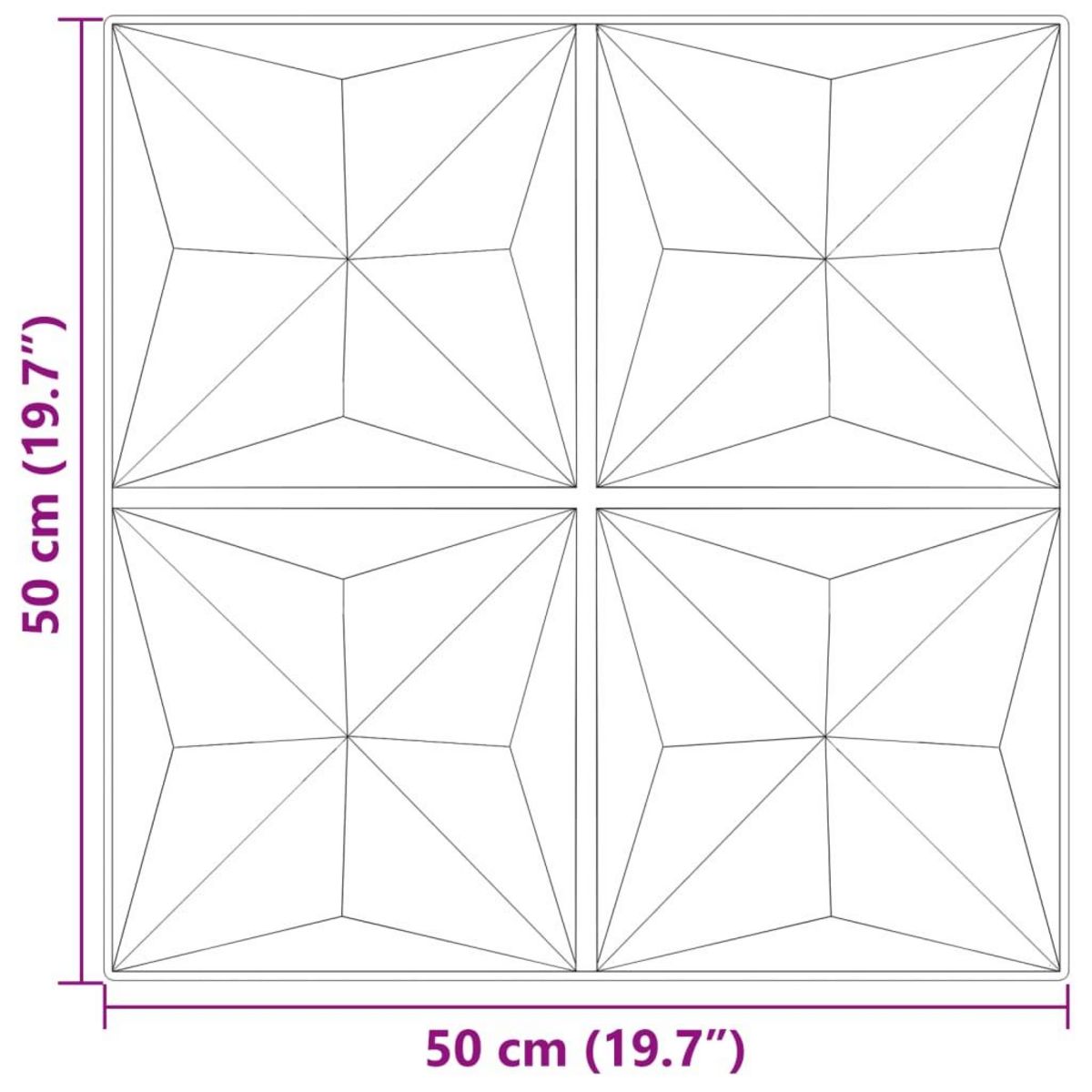 VIDAXL Panneaux muraux 48 pcs vert 50x50 cm XPS 12 m² origami