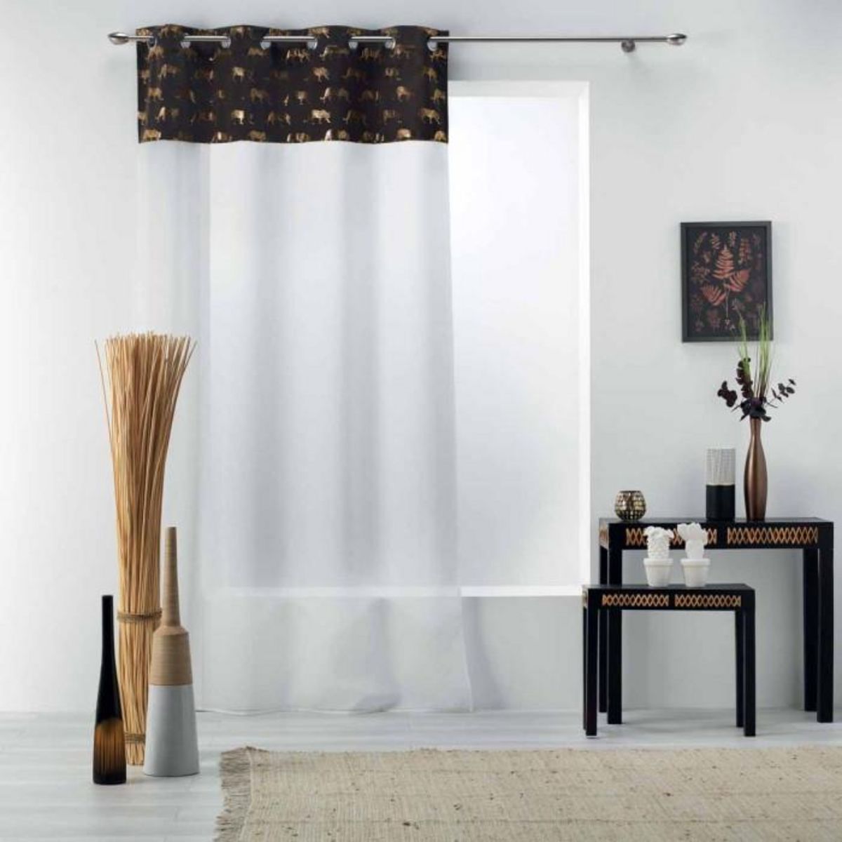 Paris Prix Rideau Voilage à Œillets  Tigalo  140x240cm Blanc