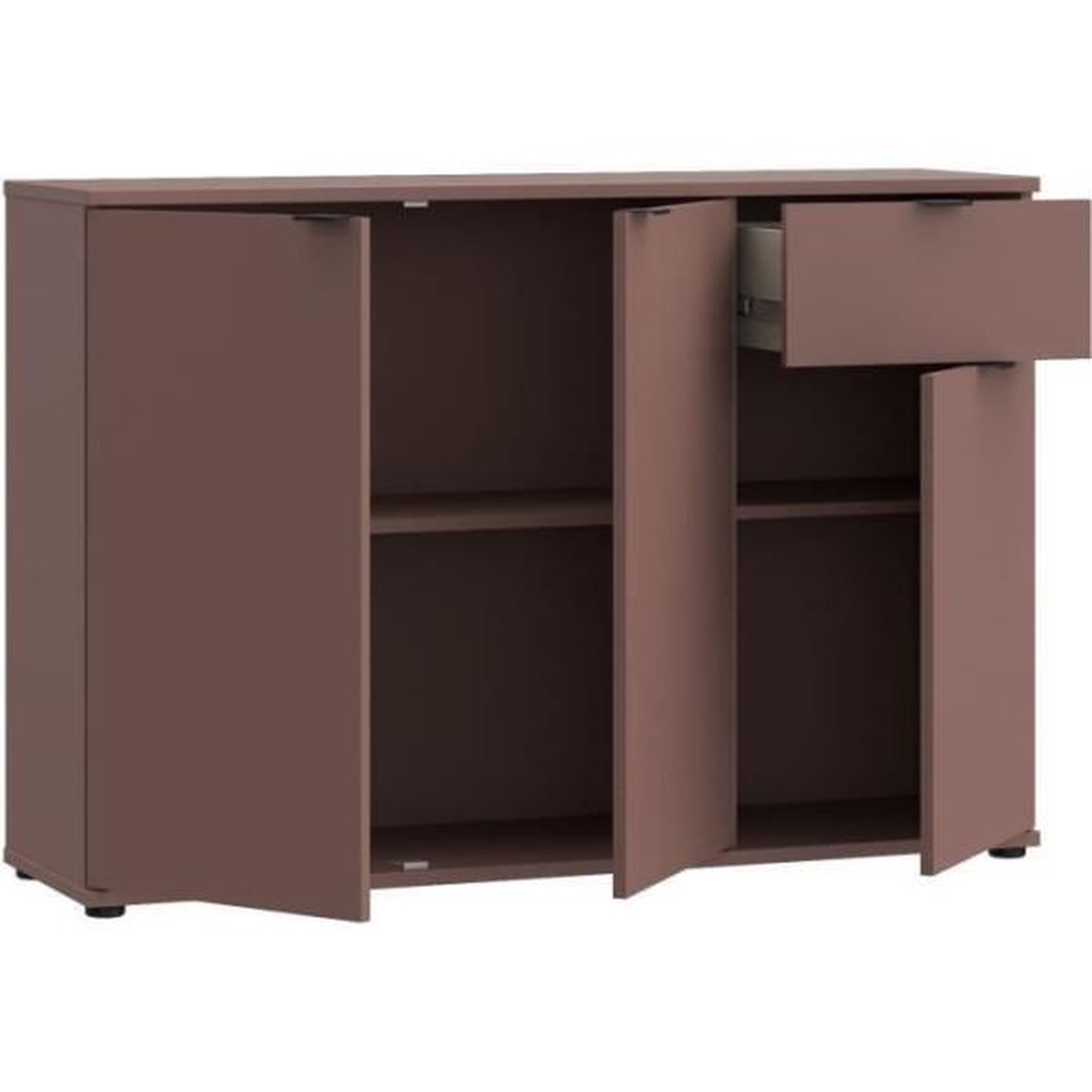 Voir la diapositive 5 : MARKET24 Commode - GANYMEDE - 3 portes - 1 tiroir - Terracotta - 119,8 x 34,1 x 82,3 cm