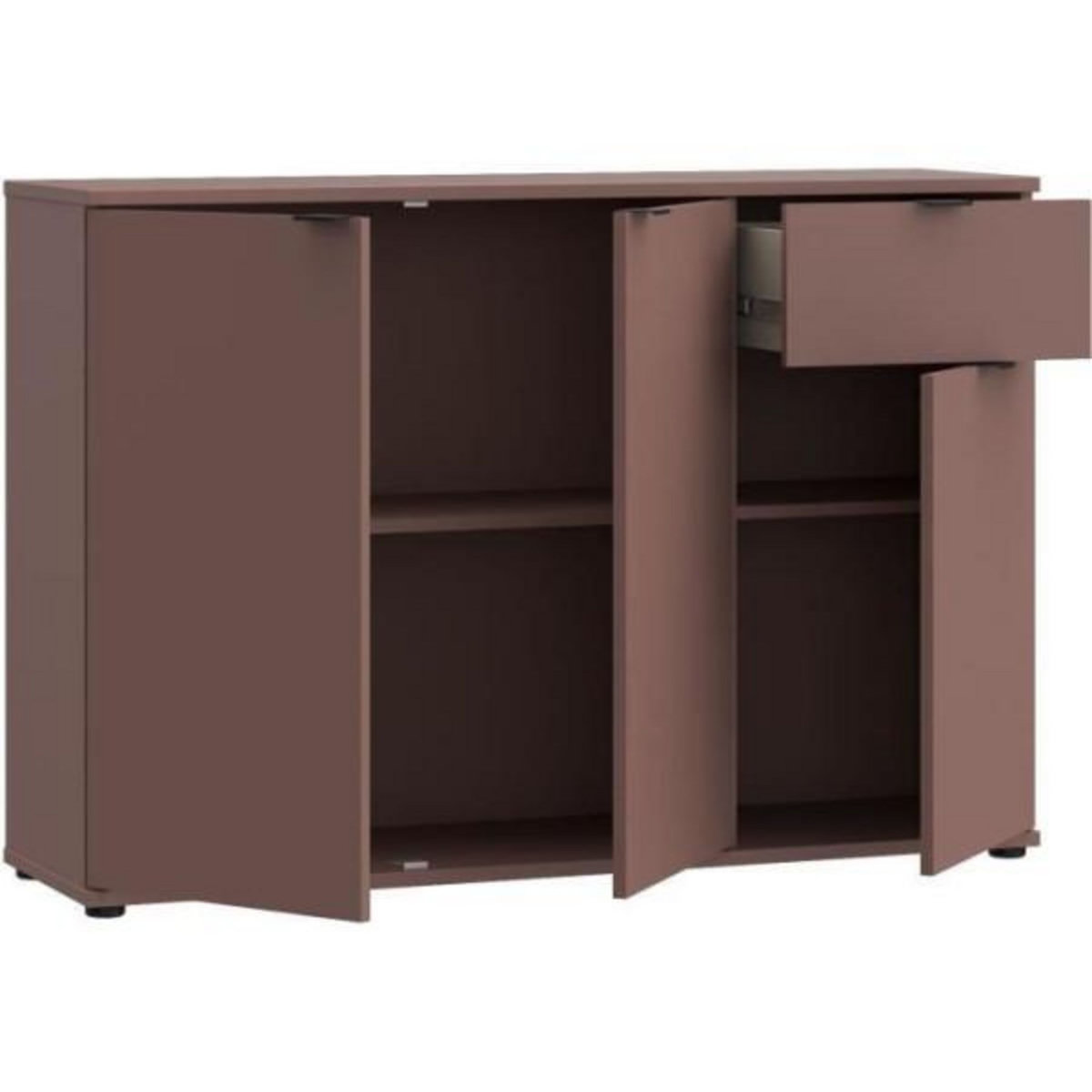 MARKET24 Commode - GANYMEDE - 3 portes - 1 tiroir - Terracotta - 119,8 x 34,1 x 82,3 cm