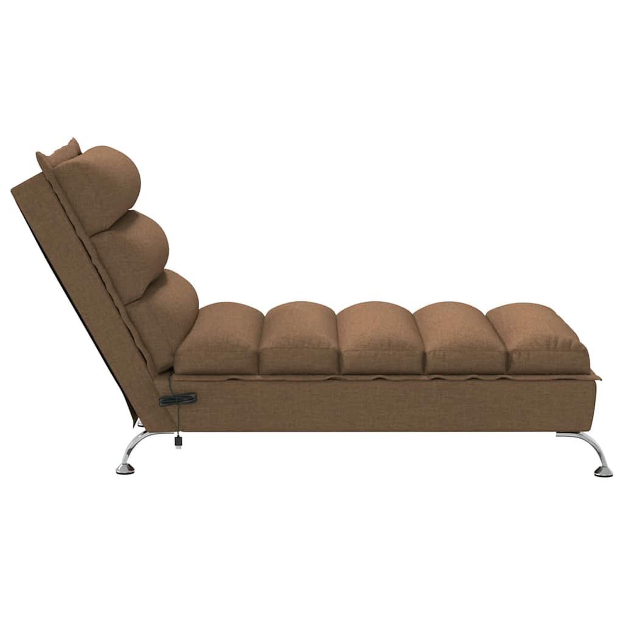 Voir la diapositive 5 : VIDAXL Chaise longue de massage avec coussins marron tissu