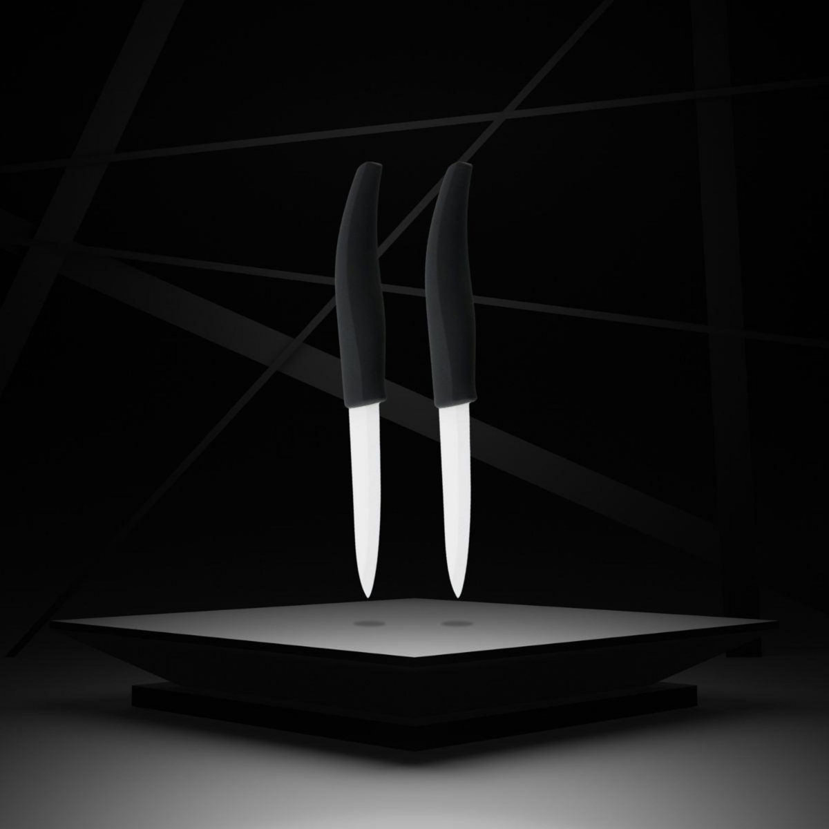 NIROSTA Lot de 2 couteaux de cuisine avec lame en céramique de 7,5 cm Nirosta Céramique