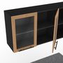 Voir la diapositive 6 : ID MARKET Cuisine complète 240 cm SUBTIL avec vitrine + plan de travail 7 éléments bois et noir