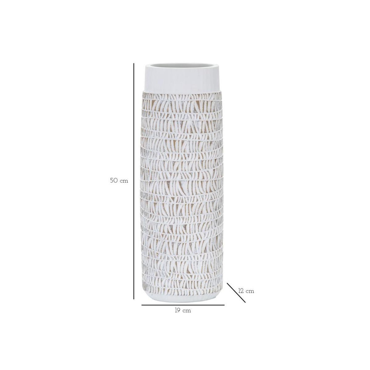 Paris Prix Vase Ovale Abstrait  Nairobi  50cm Blanc