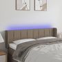 Voir la diapositive 1 : VIDAXL Tete de lit a LED Taupe 147x16x78/88 cm Tissu