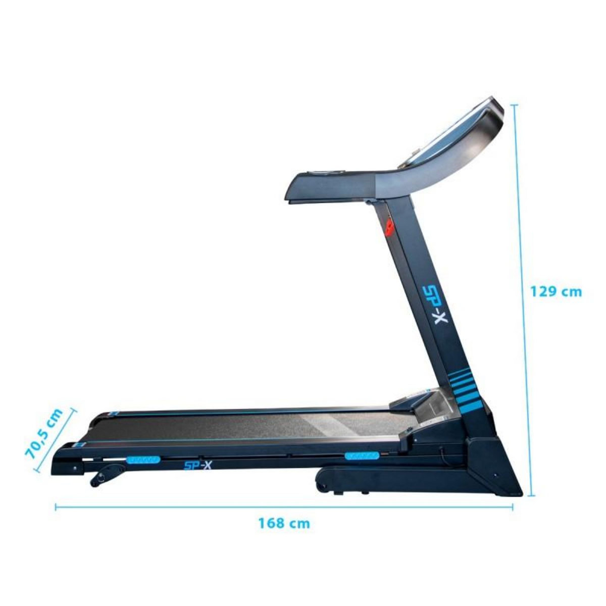 SPARRAW Tapis de course Pliable SPX -14km/h - 2,0 Cv - 12 Programmes, Inclinaison, Capteurs Pouls, Ecran LCD et Haut-Parleurs