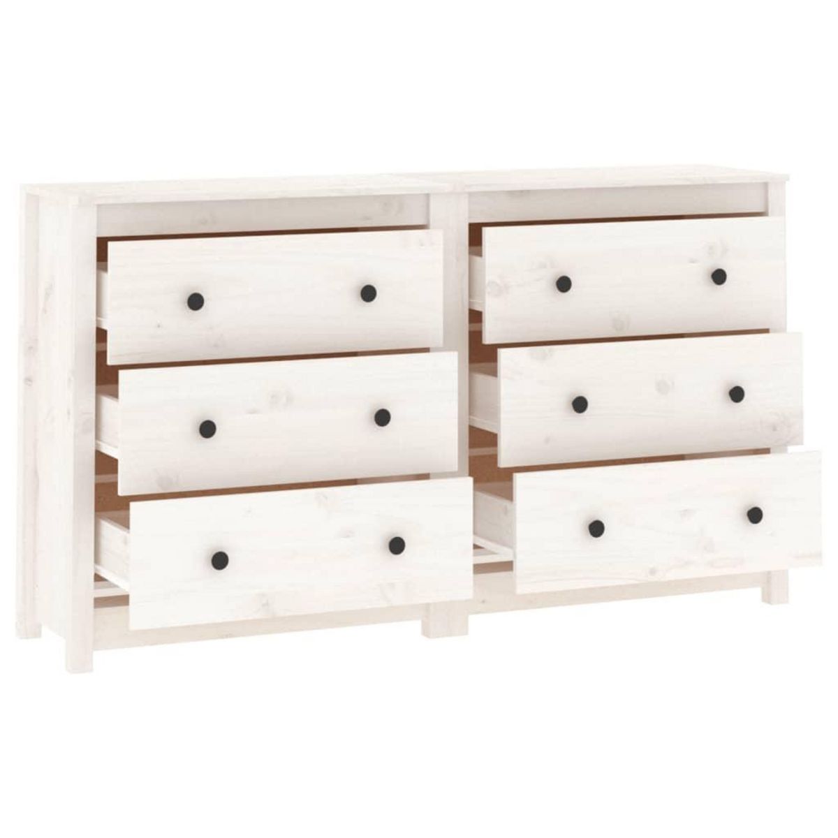 VIDAXL Buffet Blanc 140x35x80 cm Bois massif de pin