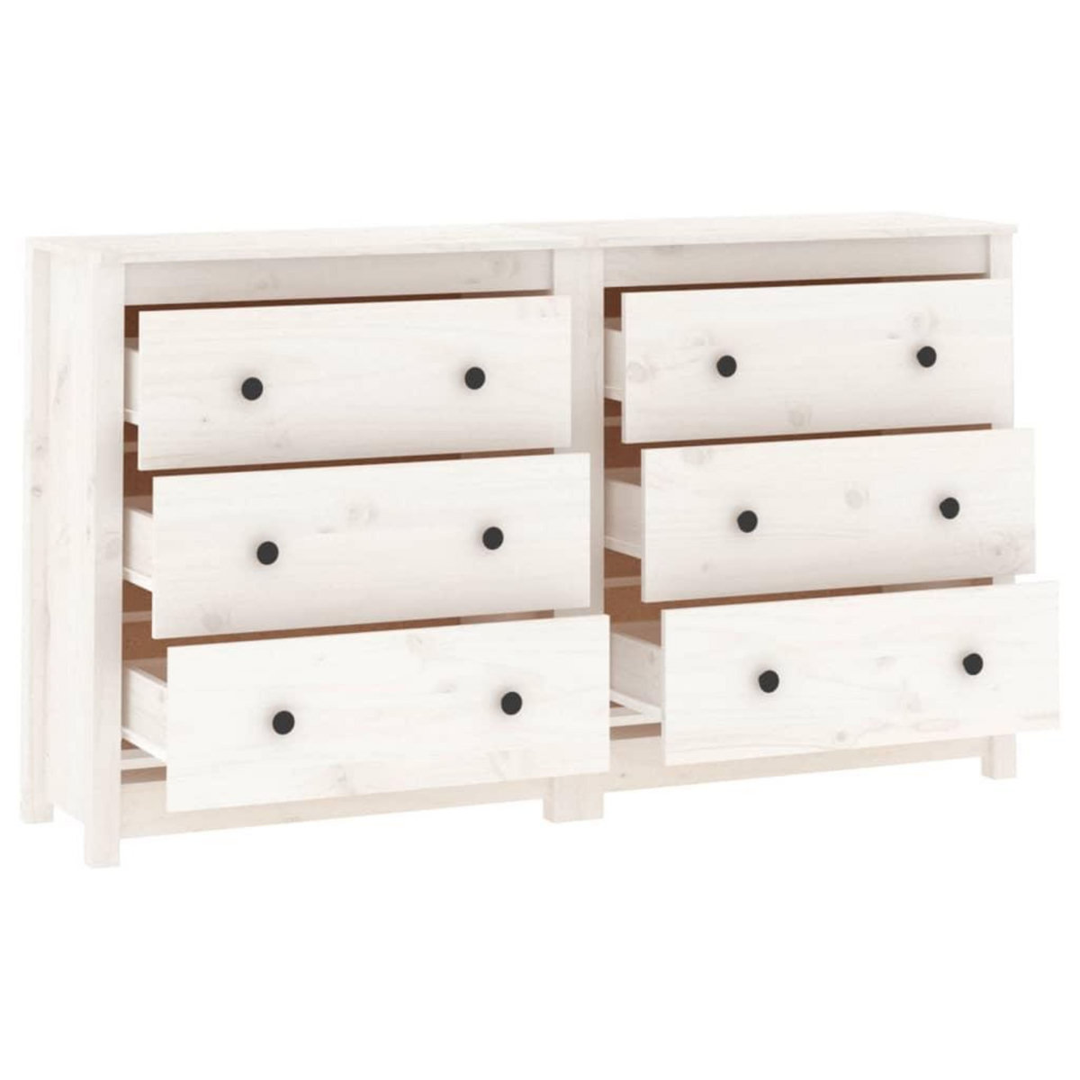 VIDAXL Buffet Blanc 140x35x80 cm Bois massif de pin