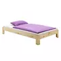 IDIMEX Lit futon THOMAS couchage double 140 x 190 cm 2 places / 2 personnes, en pin massif vernis naturel