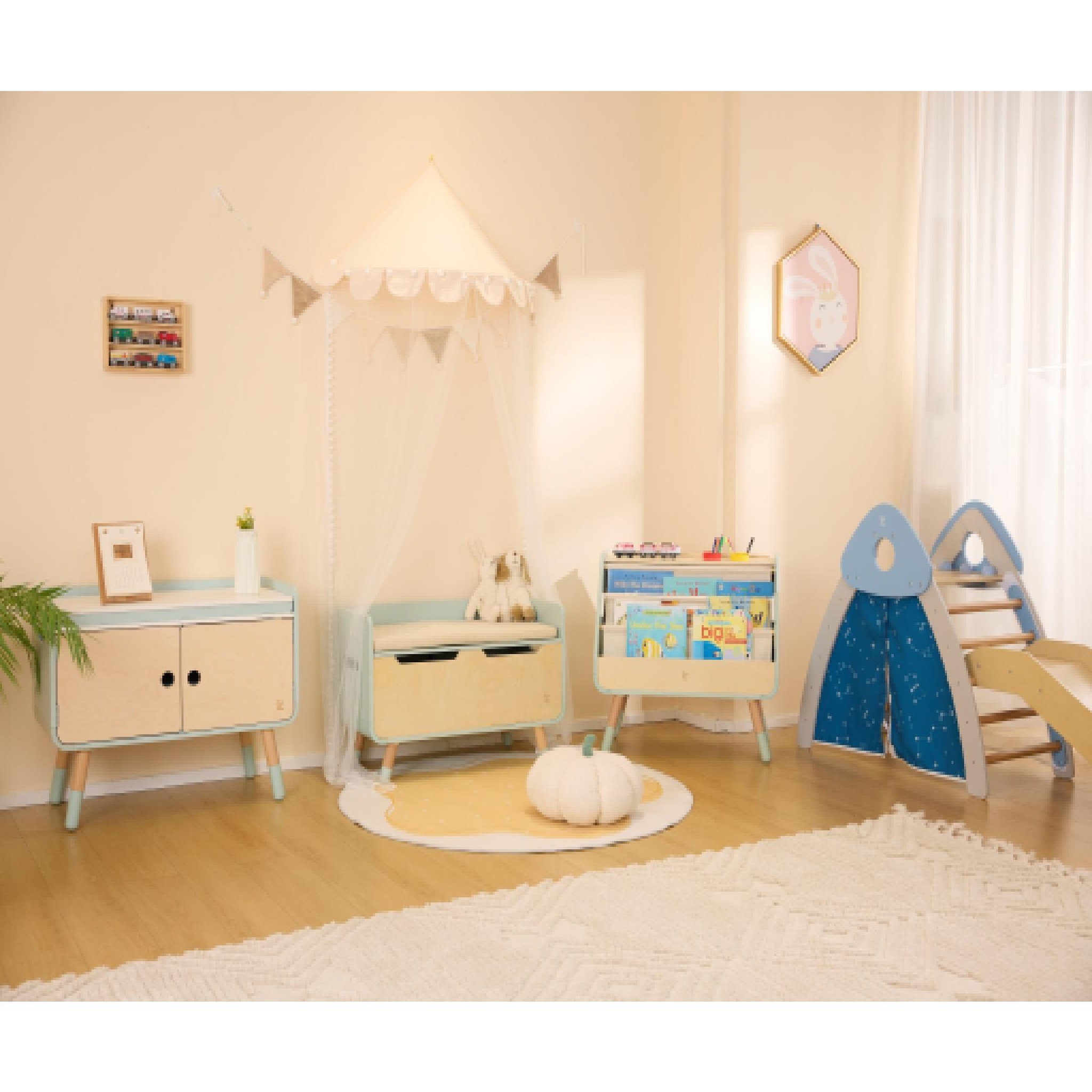 Voir la diapositive 2 : Hape Coffre à jouets/banc 2 en 1 en bois play furniture