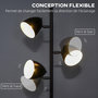 Voir la diapositive 5 : HOMCOM Lampadaire design industriel 3 ampoules max. 40 W abats-jours orientables acier noir