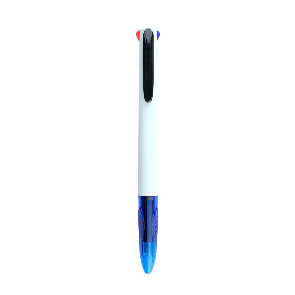Stylo bille Bic 4 couleurs avec grip - pointe moyenne retractable - corps  bleu pas cher