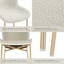 Voir la diapositive 4 : tectake Chaise rembourrée forme ergonomique avec dossier haut Bouclette blanc/doré