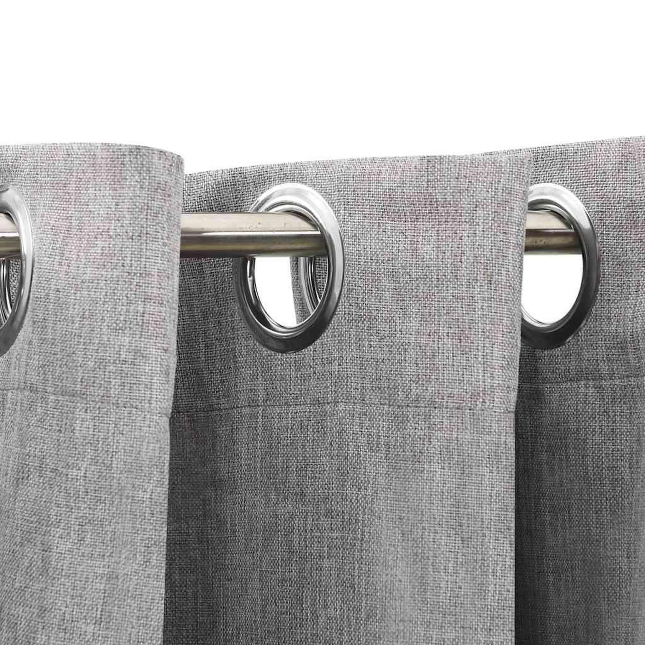 Voir la diapositive 3 : VIDAXL Rideaux occultants Aspect lin avec œillets 2 pcs Gris 140x175cm