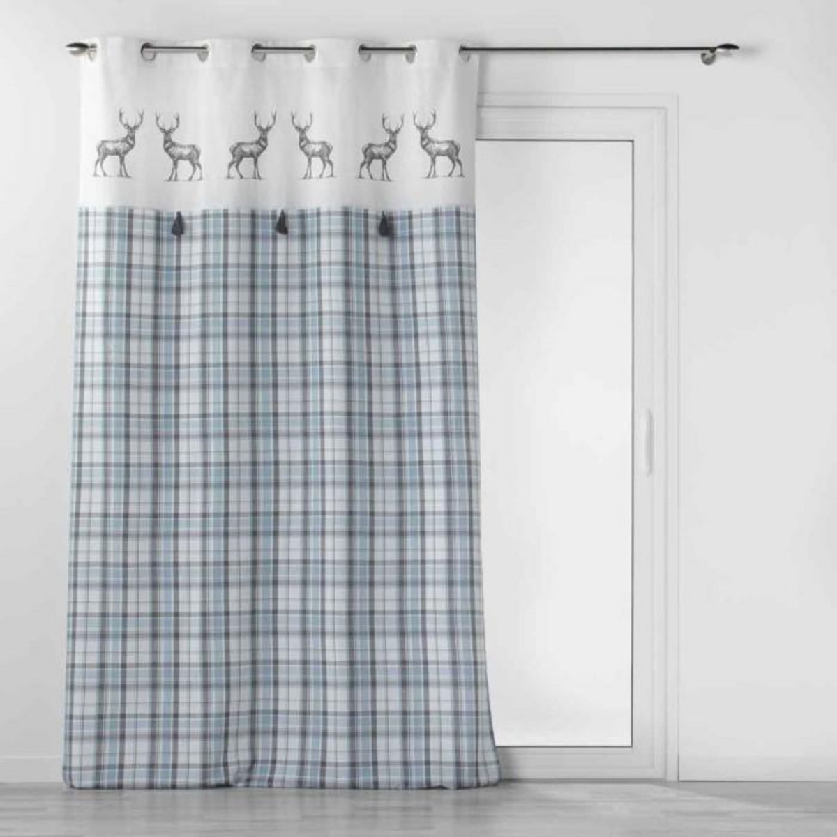 Paris Prix Rideau à Œillets Tissé  Megève  140x240cm Bleu