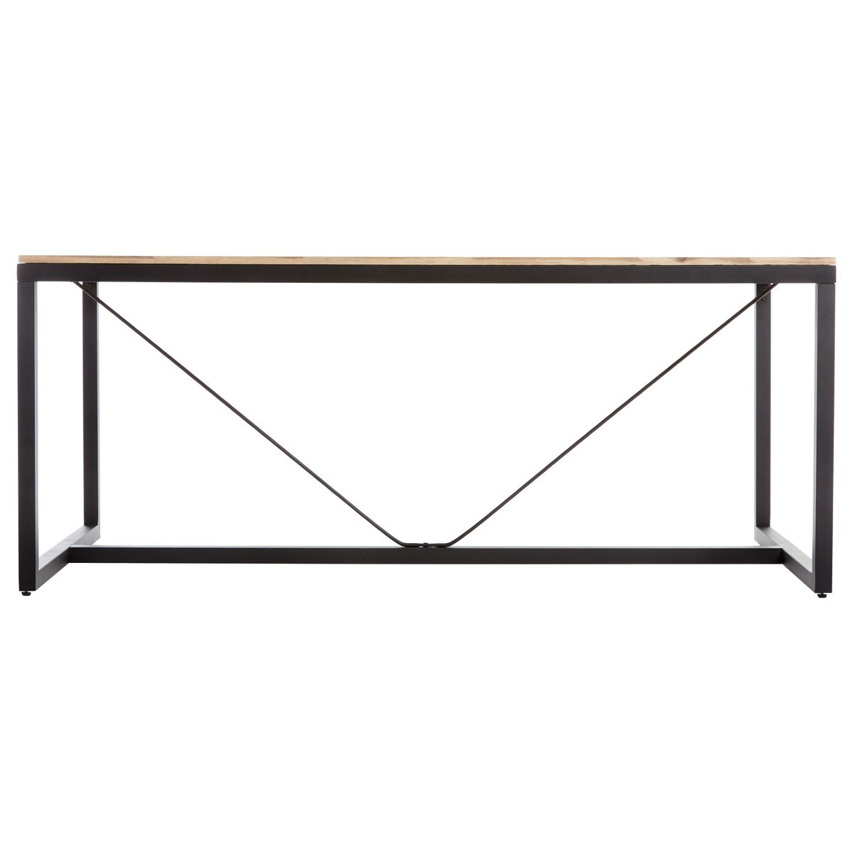 ATMOSPHERA Table de séjour salle à manger fixe pieds métal L180cm ELEORA