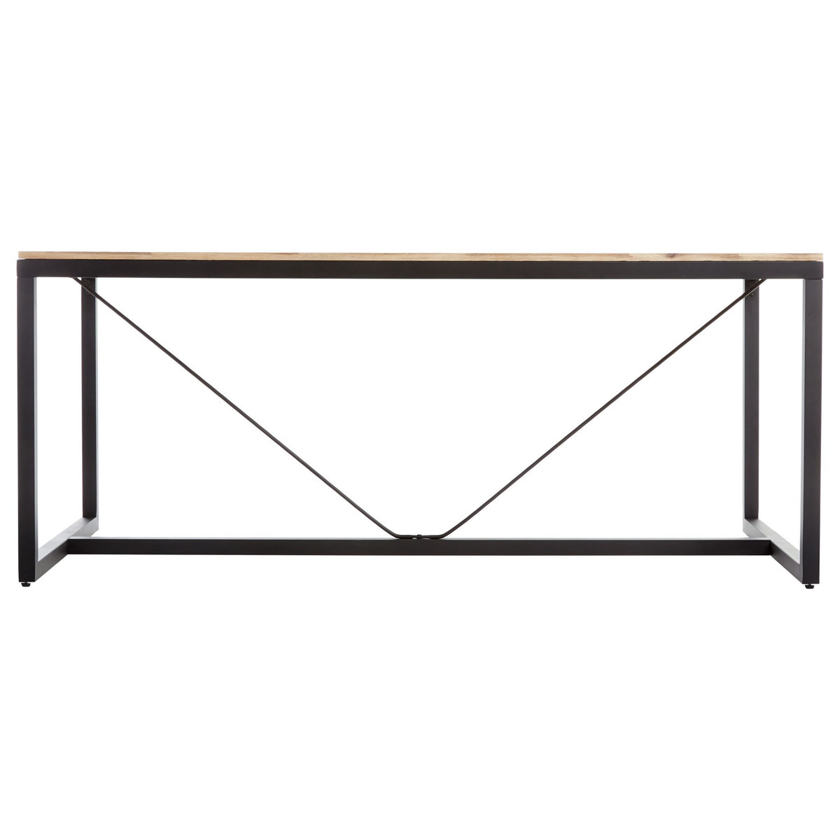 ATMOSPHERA Table de séjour salle à manger fixe pieds métal L180cm ELEORA