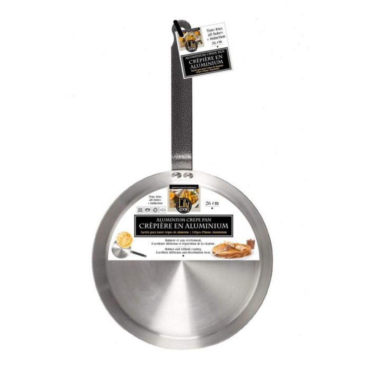 Paris Prix Crêpière en Aluminium  Tous feux  26cm Argent