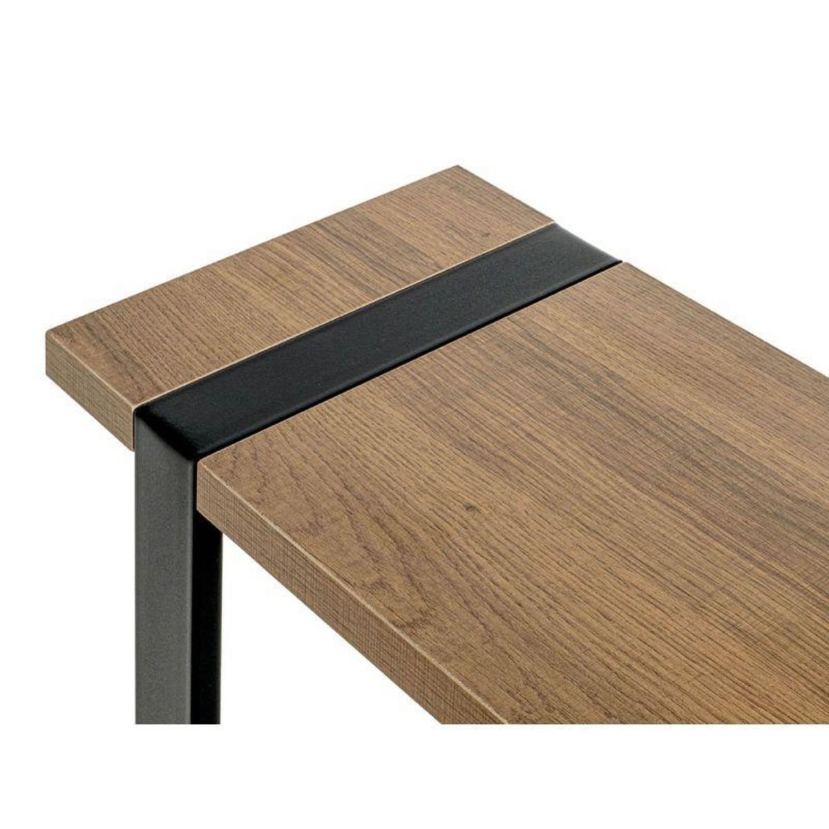 Paris Prix Table d'Appoint  Miranda  64cm Chêne Foncé & Noir