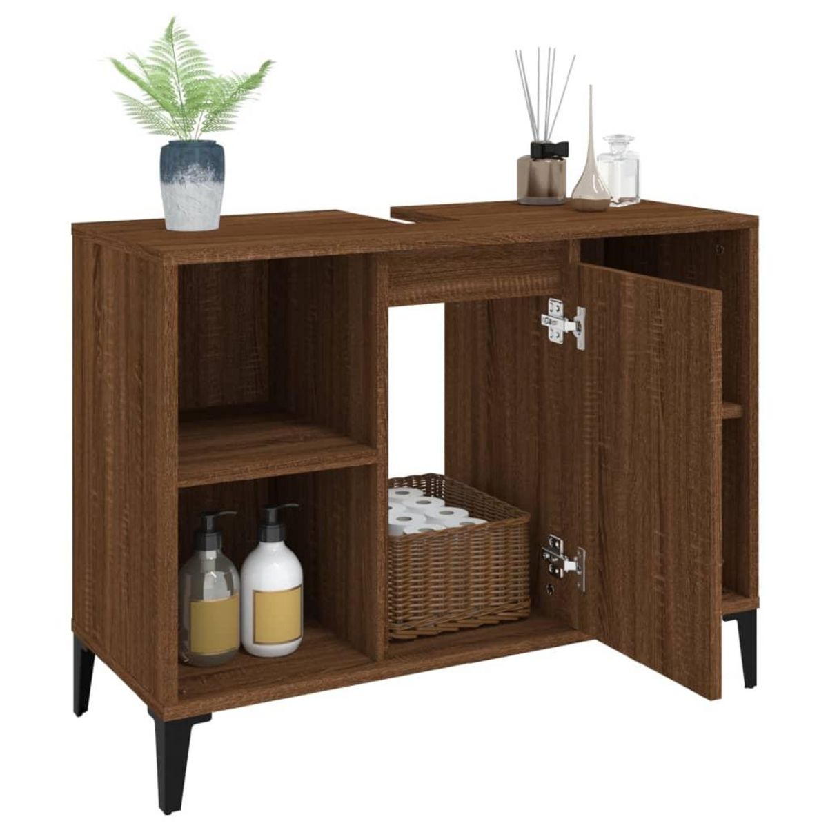 VIDAXL Meuble d'evier chene marron 80x33x60 cm bois d'ingenierie