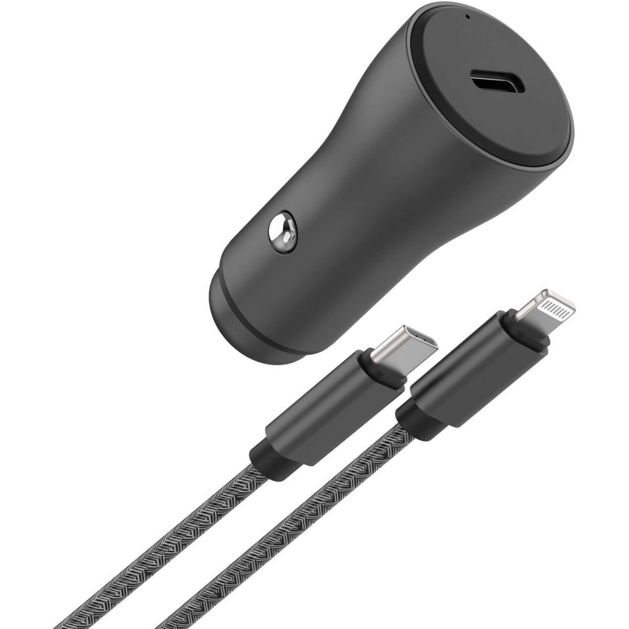 ADEQWAT Chargeur allume cigare usb-c 30w + câble lightning 1m noir