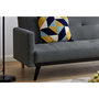 Voir la diapositive 3 : CONCEPT USINE Canapé convertible 3 places en tissu gris foncé pieds noirs LEON