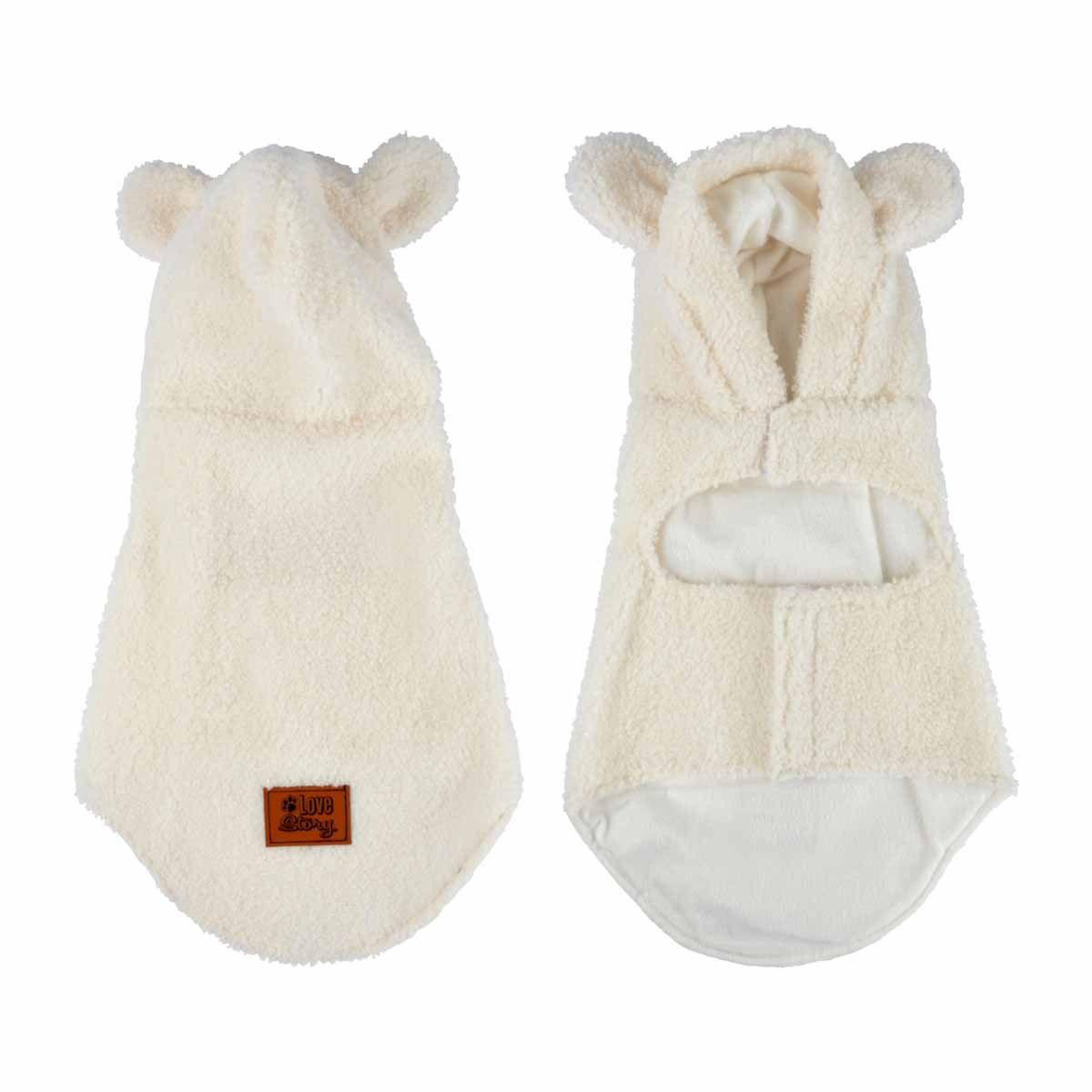 LOVE STORY Veste doudou pour chien  wooly  40cm écru