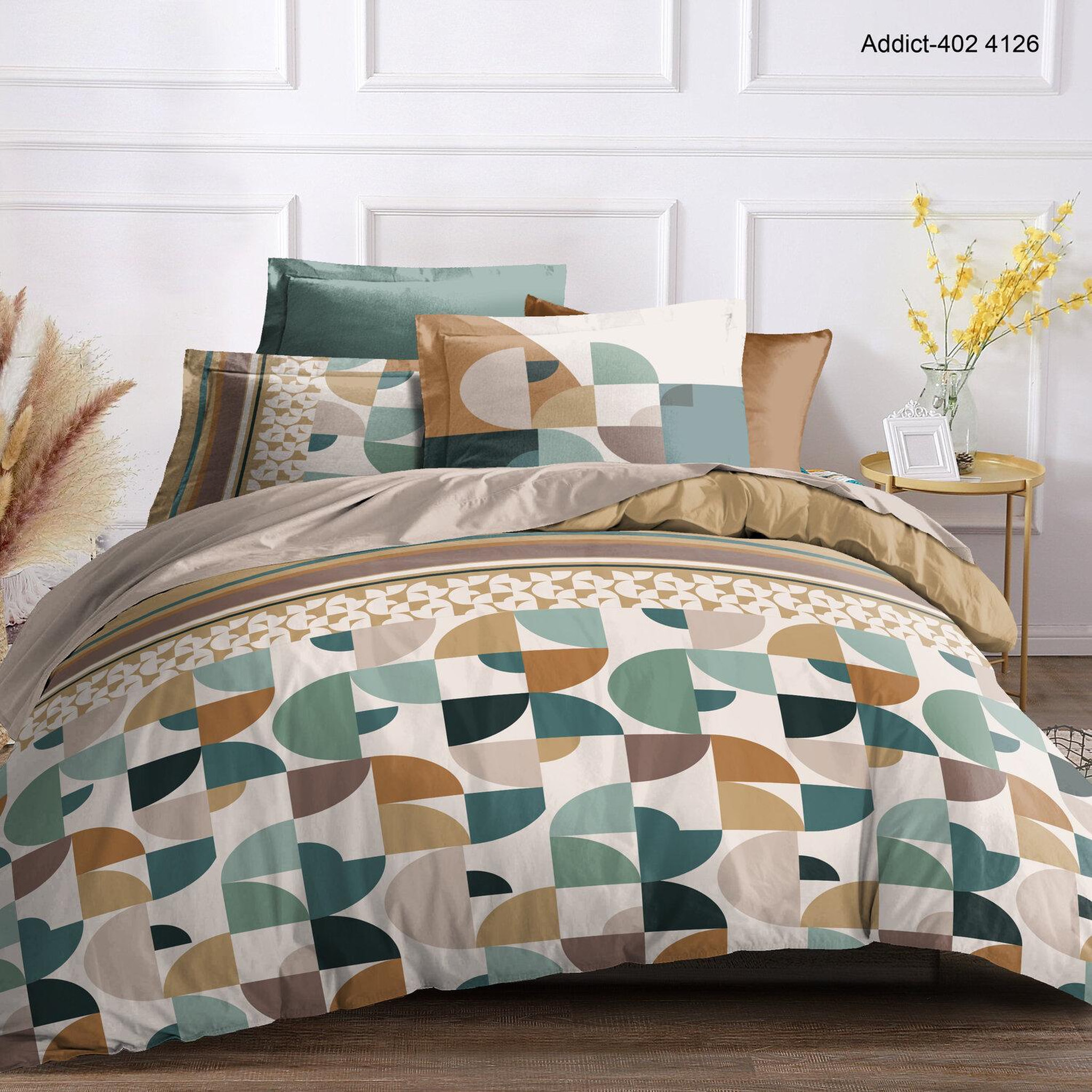 ATELIER DU COTON Parure housse de couette en coton 57 fils addict. Coloris disponibles : Marron