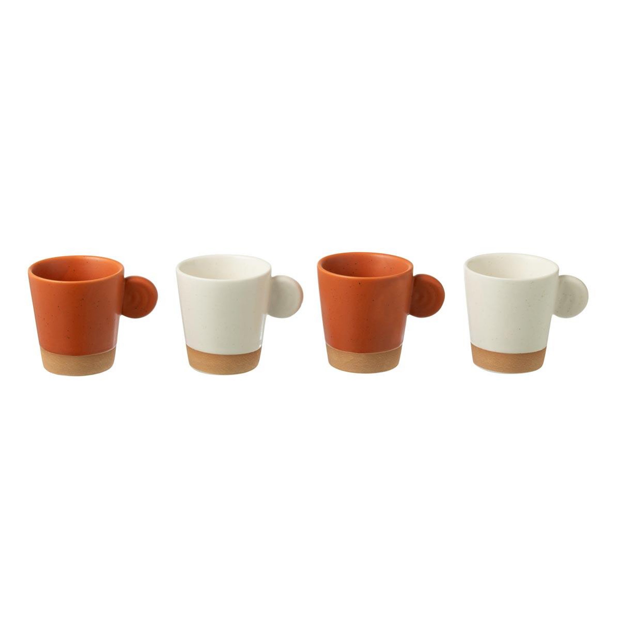Voir la diapositive 2 : J-LINE Lot de 4 tasses à café  avery  7,5cl orange & blanc