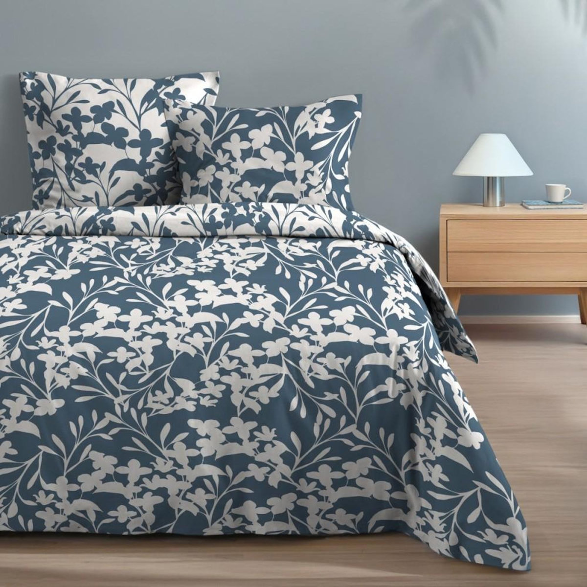 STOF Housse de couette 260x240 finition rabat + 2 taies coton 57 fils