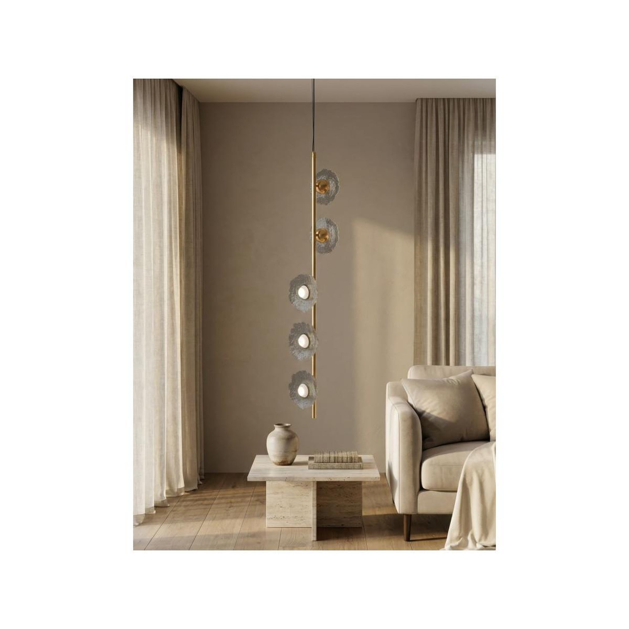 Voir la diapositive 5 : Paris Prix Suspension verticale design  emily  110cm or & gris