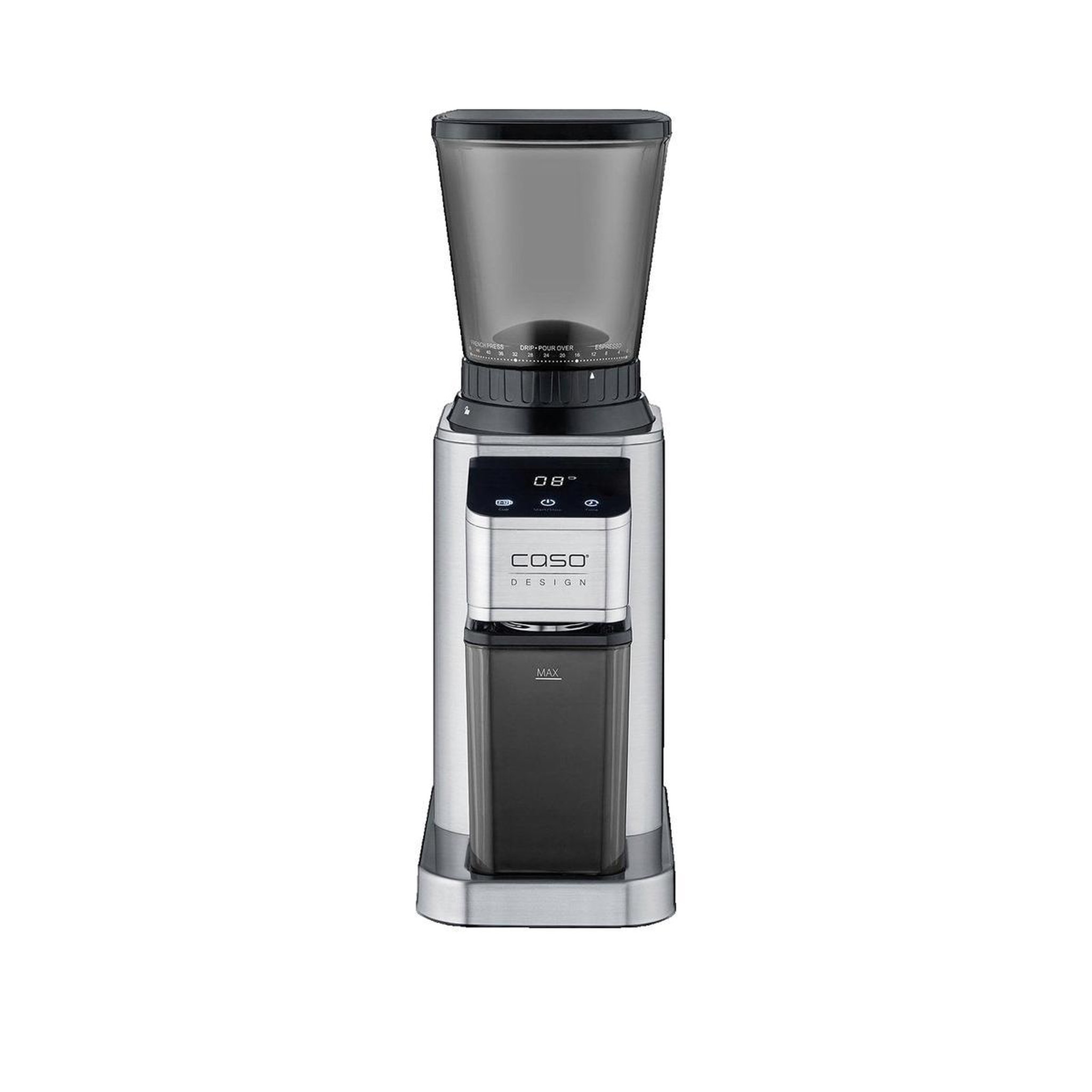 Voir la diapositive 2 : caso Moulin à café caso BaristaChef Inox en acier inoxydable