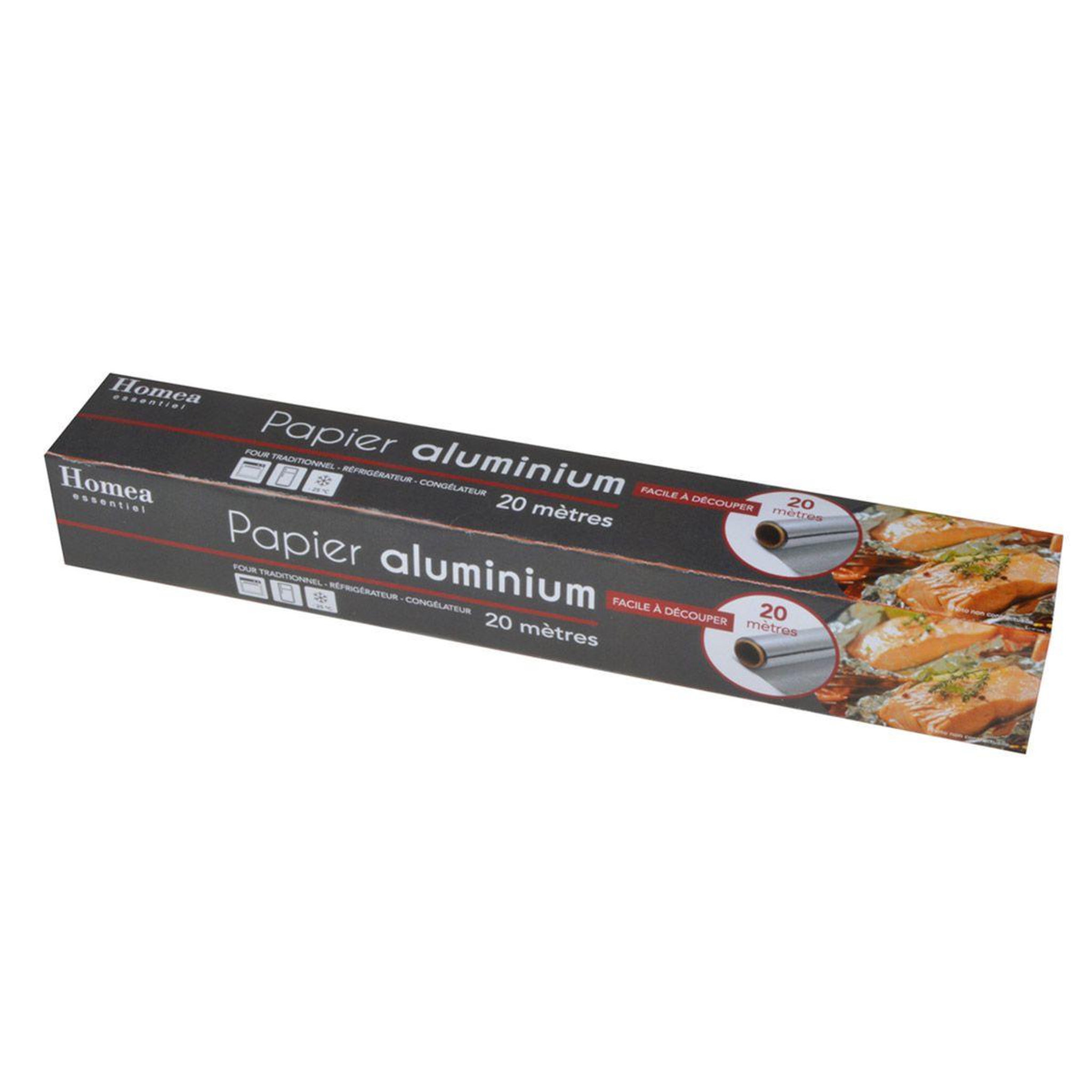 Voir la diapositive 1 : HOMEA Papier Aluminium  Facile à Découper  20m Argent