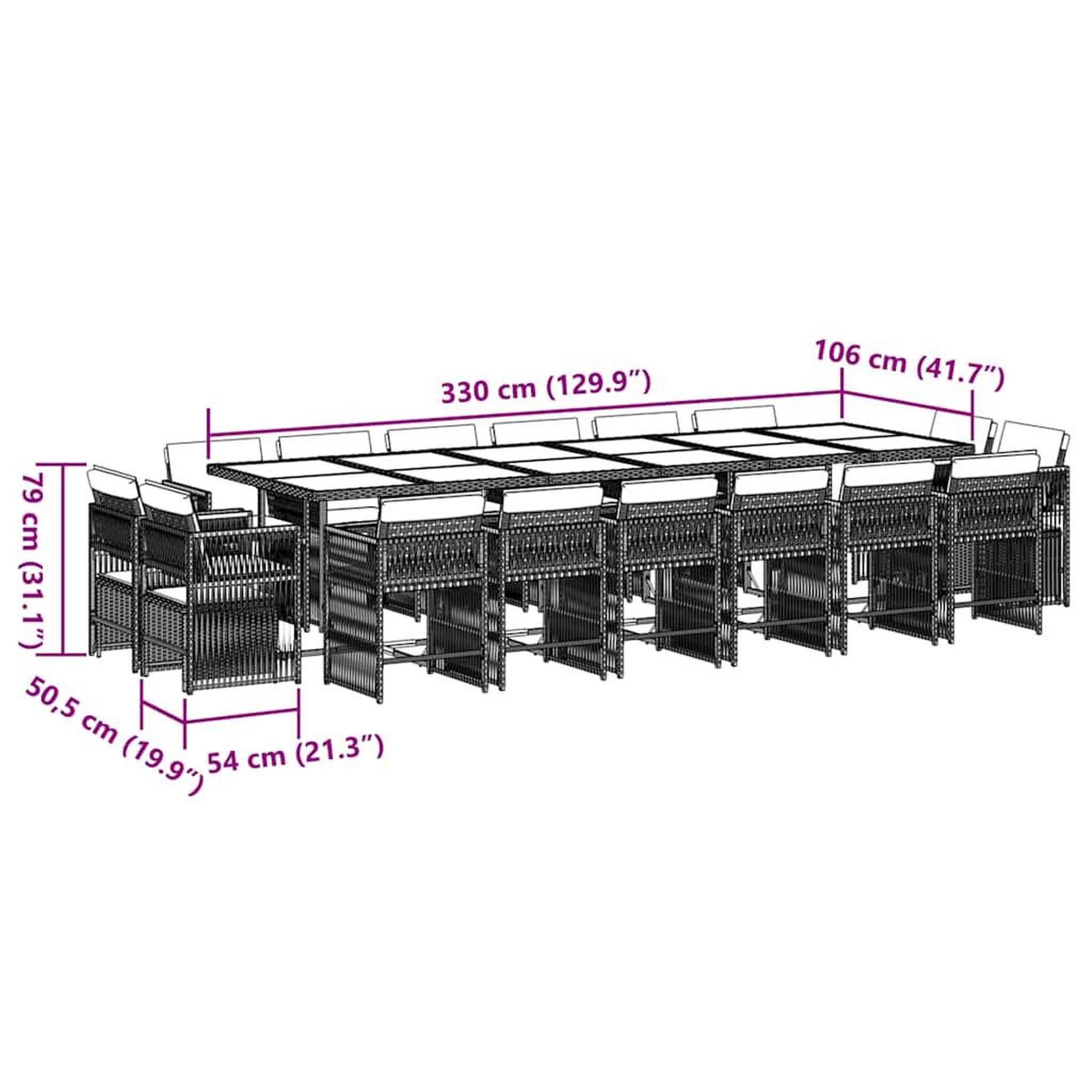 Voir la diapositive 5 : VIDAXL Ensemble a manger de jardin 17 pcs coussins noir resine tressee