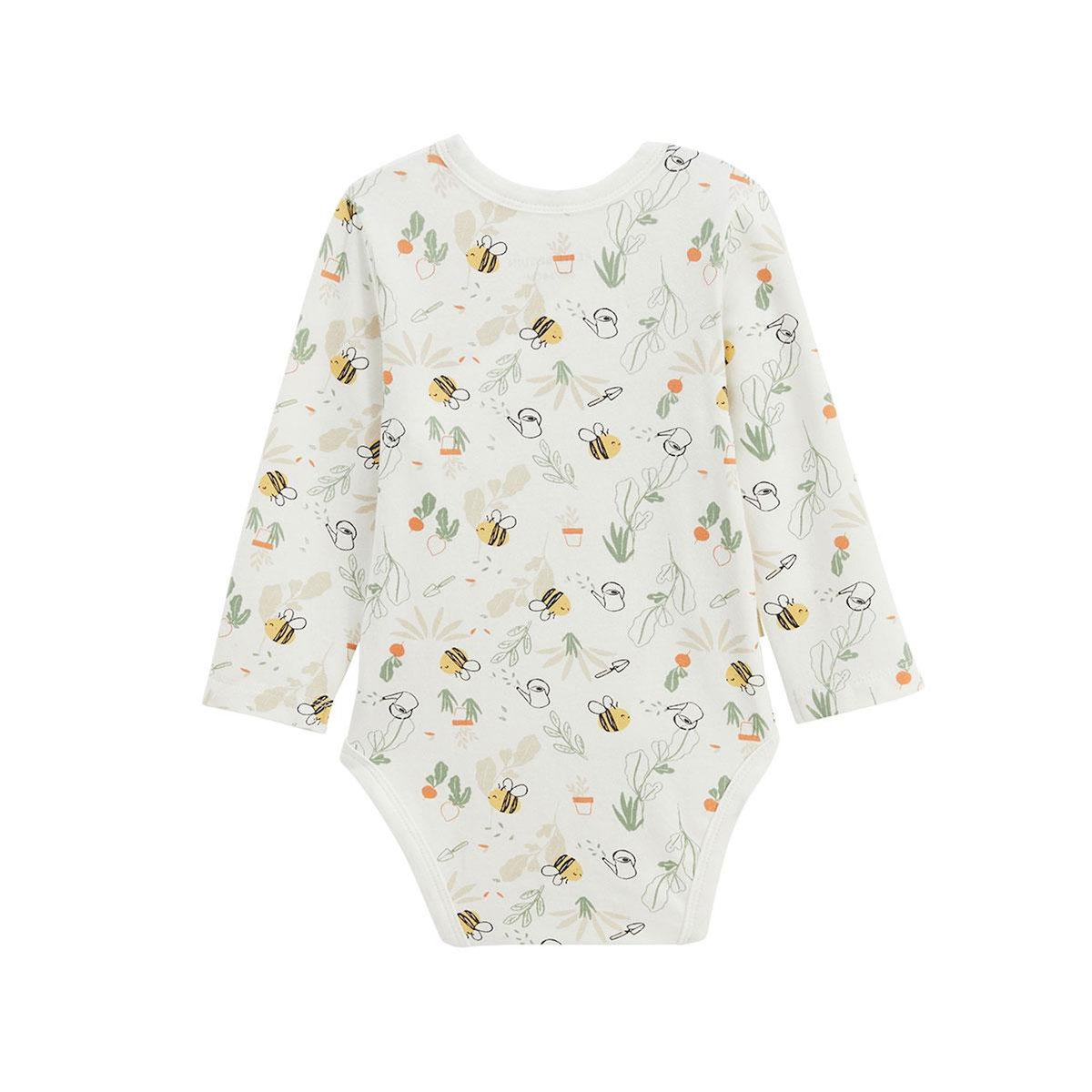 Petit Béguin Lot de 3 bodies bébé manches longues ouverture croisée Eden