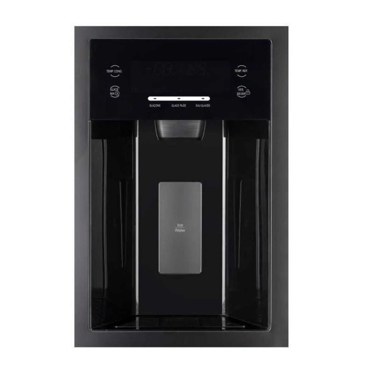 CONTINENTAL EDISON Réfrigérateur américain 556L - Total No Frost - distributeur d'eau et de glaçons - Classe E -moteur inverter - noir